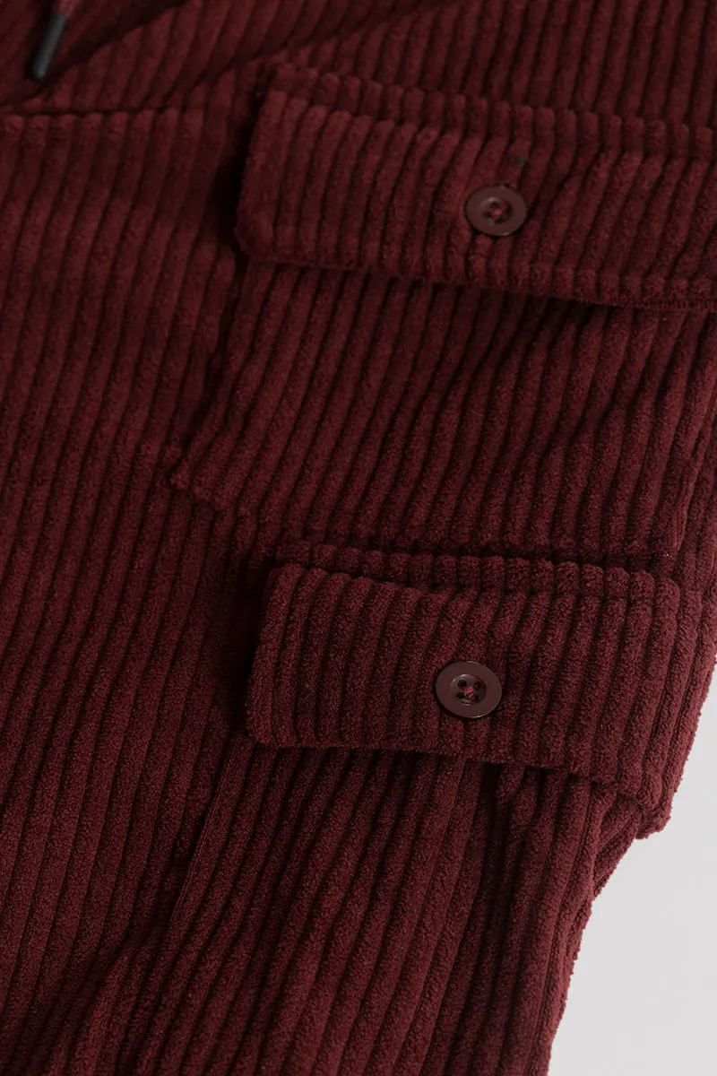 Urban Cord Maroon Corduroy Cargo Pant