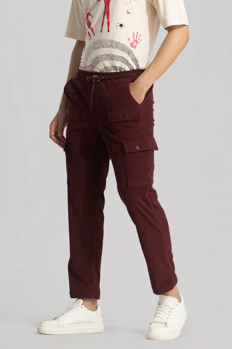 Urban Cord Maroon Corduroy Cargo Pant