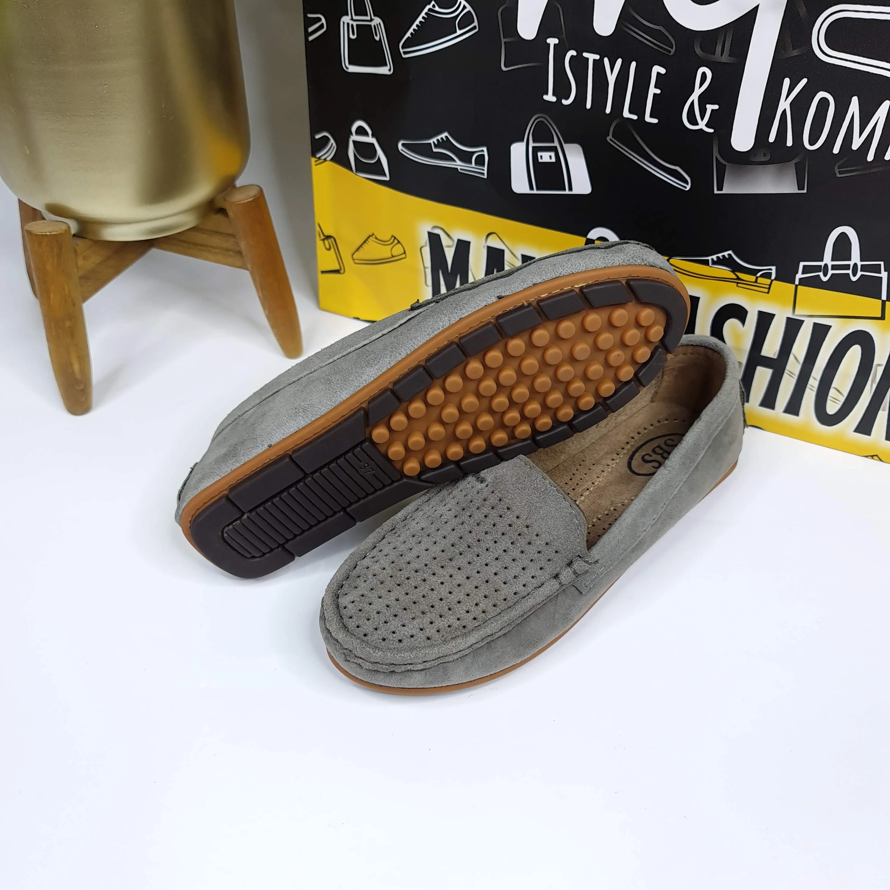 Vector Cut Leather Moccasins