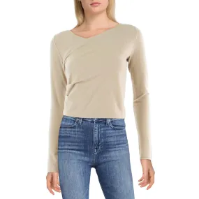 Vince Womens Wool Blend Faux Wrap Wrap Sweater