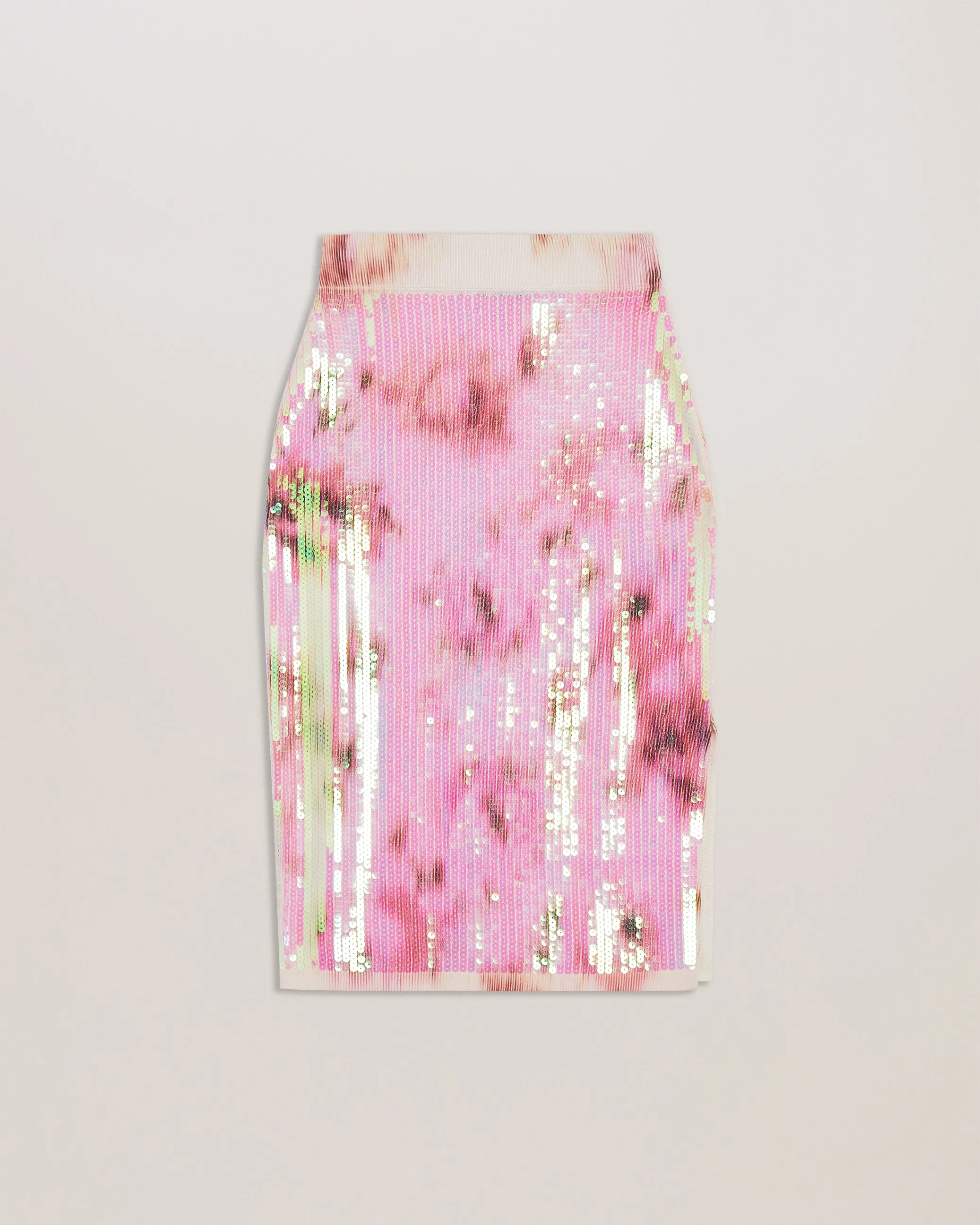 Vivannn Sequin Midi Skirt Lt-Pink