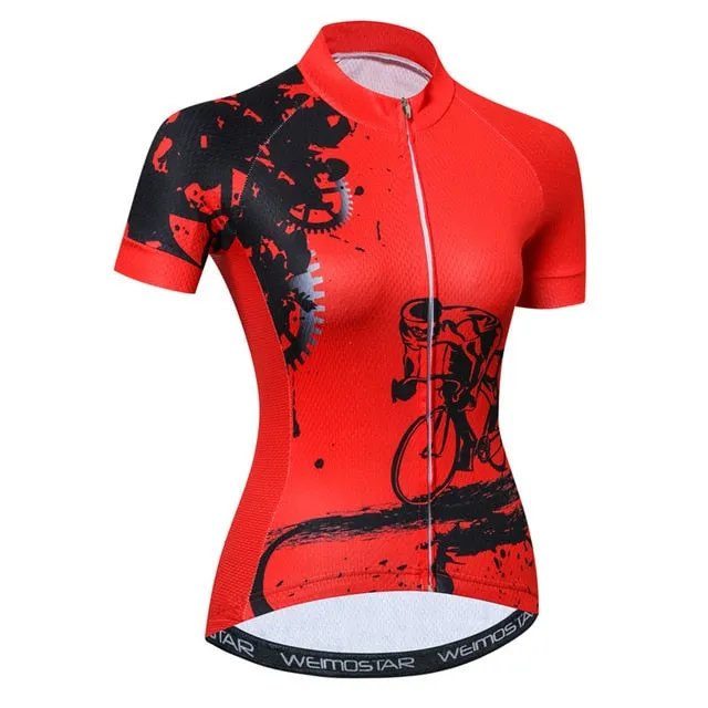 Weimostar Bike Team Cycling Jersey Women Racing Cycling Clothing Summer Bicycle Clothes Breathable MTB Bike Jersey Ropa Ciclismo