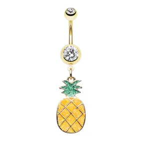 WILDKLASS Golden Summer Pineapple Belly Button Ring