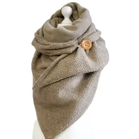 Women Cotton Plus Thick Keep Warm Winter Outdoor Casual Solid Color Multi-purpose Scarf Shawl