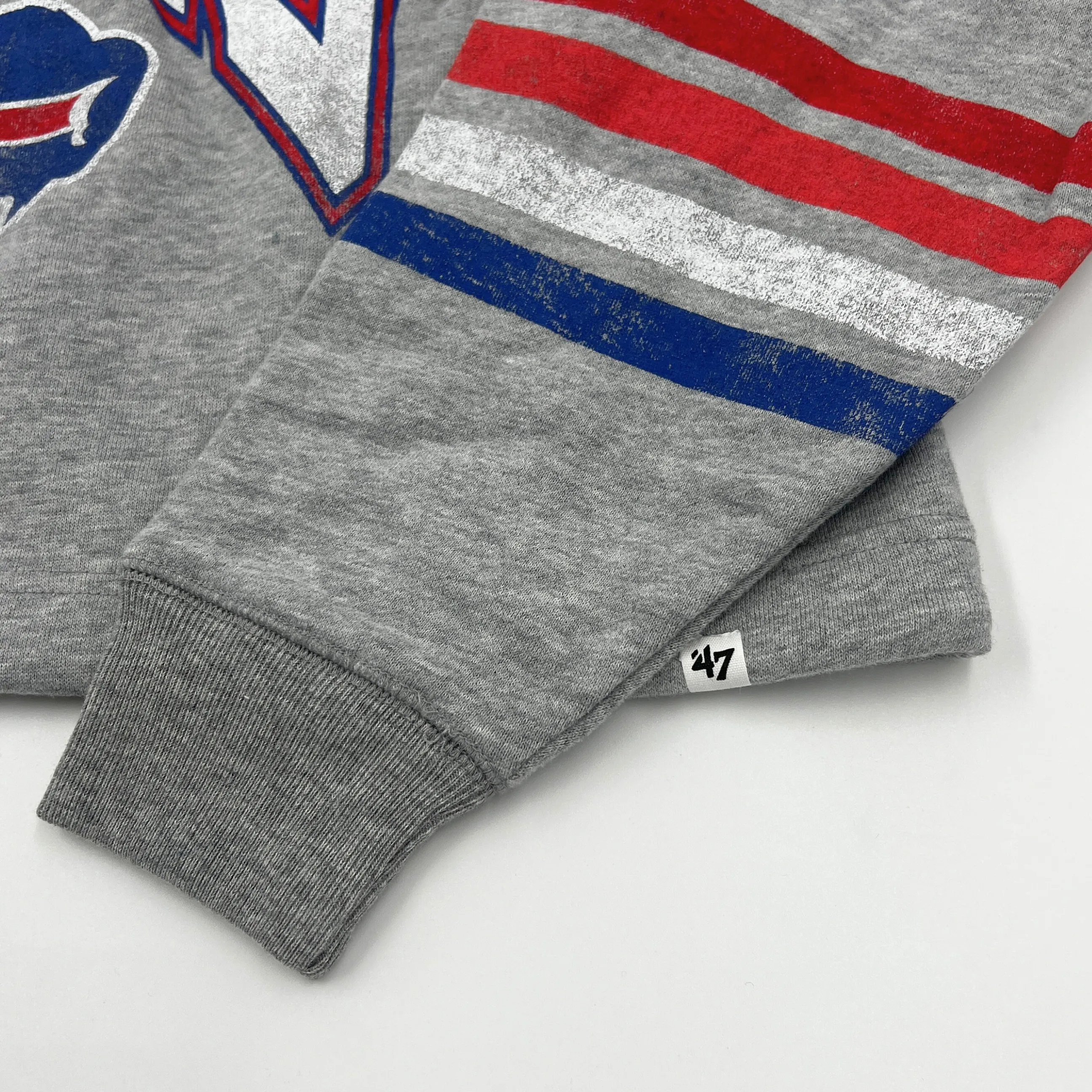 Women's '47 Brand Buffalo Bills Slate Gray Cropped Bennett Hoodie