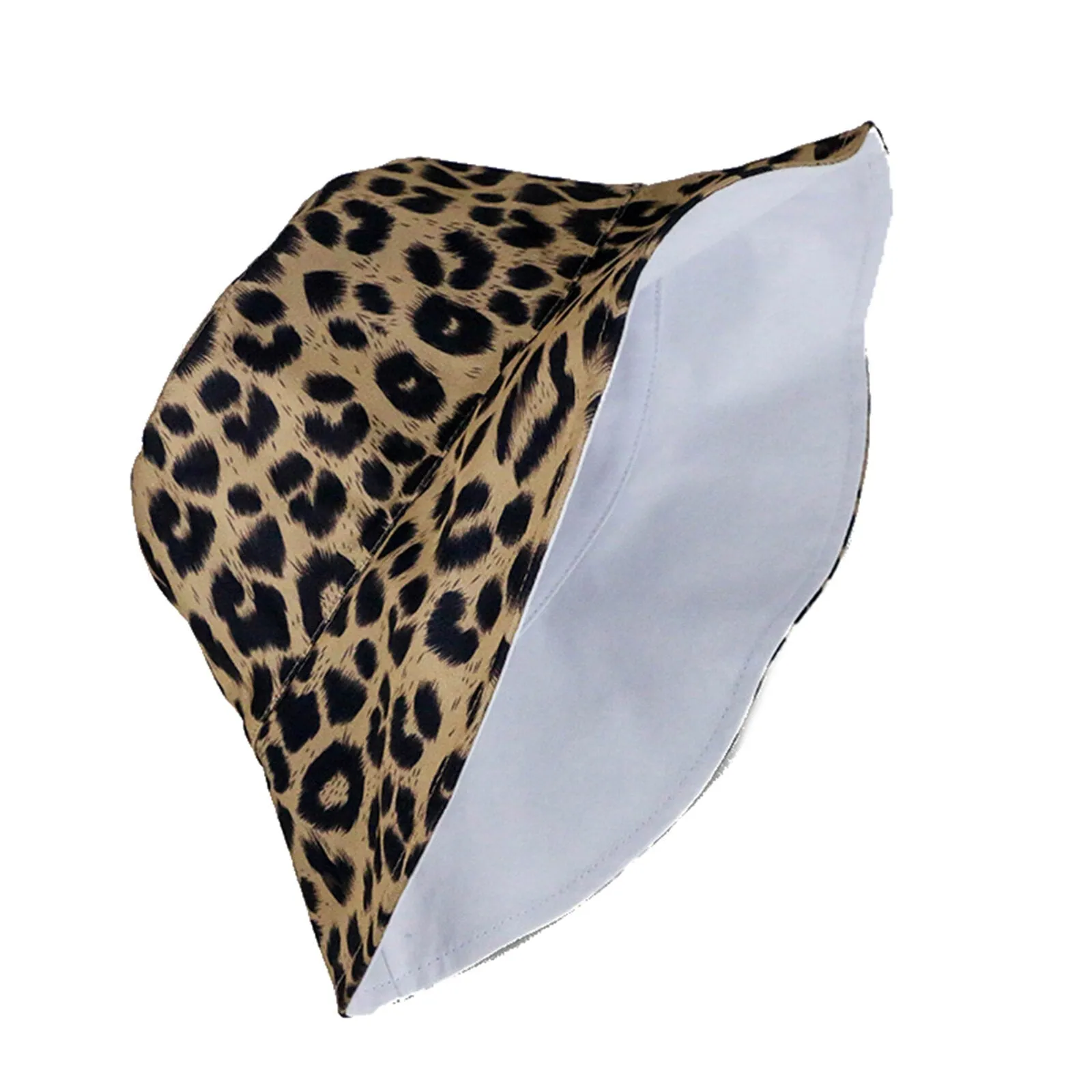 Women's Cotton Leopard Trend Print Bucket Hat Outdoor Casual Sun Hat